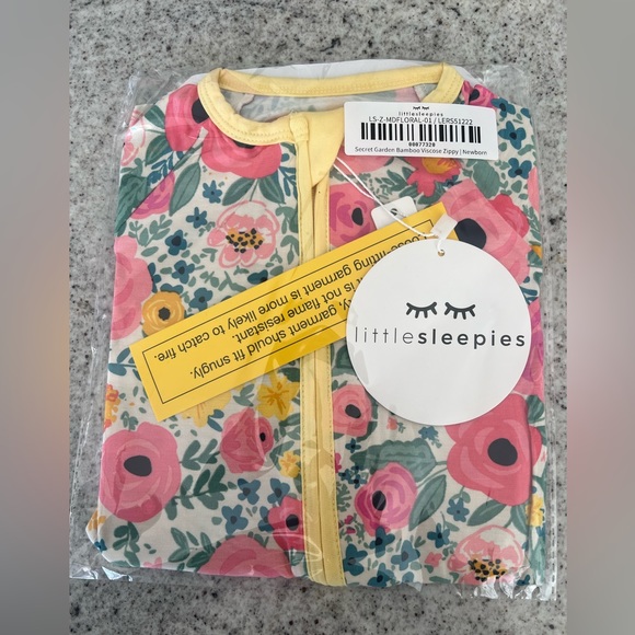 Little Sleepies Other - NEW Little Sleepies Secret Garden Newborn Zippy